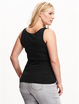 View large product image 2 of 2. Fitted Rib-Knit Plus-Size Layering Tank