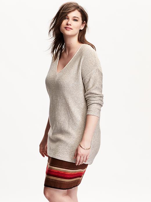 View large product image 1 of 1. Women's Plus V-Neck Sweater Tunics