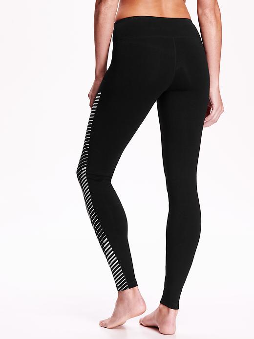 View large product image 2 of 2. Adjustable-Rise Side-Stripe Yoga Leggings for Women