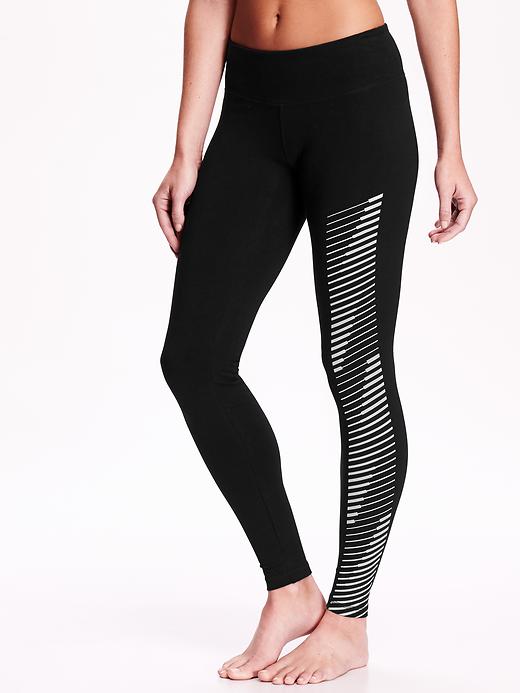 View large product image 1 of 2. Adjustable-Rise Side-Stripe Yoga Leggings for Women