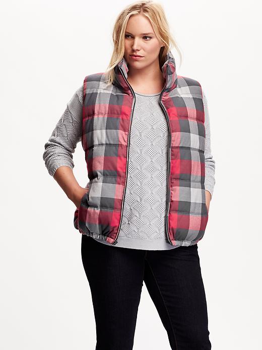 Image number 1 showing, Frost-Free Quilted Plaid Plus-Size Vests