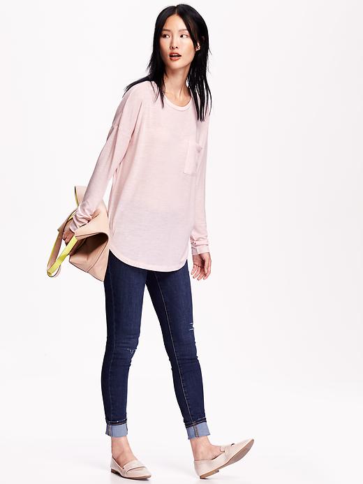 Image number 3 showing, Oversized Rounded-Hem Top for Women