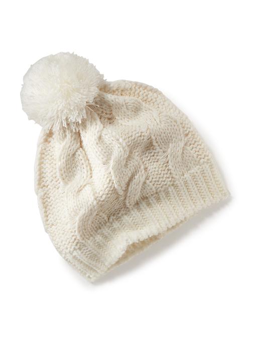 View large product image 1 of 1. Cable-Knit Pom-Pom Beanie for Baby