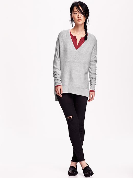 Image number 3 showing, Textured-Knit V-Neck Sweater