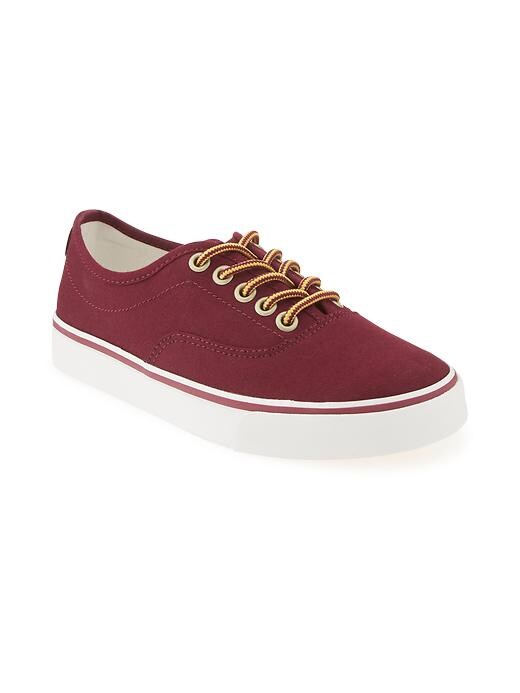 View large product image 1 of 5. Canvas Lace-Up Sneakers