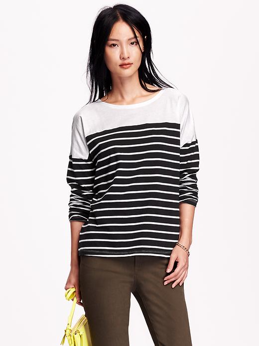 View large product image 1 of 1. Relaxed Boat-Neck Tee for Women