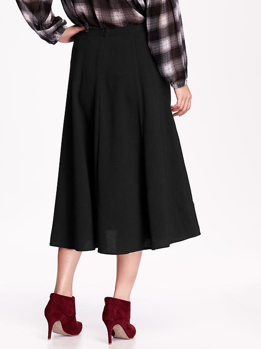 View large product image 2 of 2. High-Rise Fluted Midi Skirt