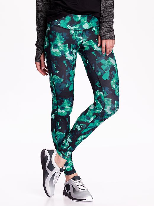 View large product image 1 of 1. Mid-Rise Printed Compression Leggings for Women