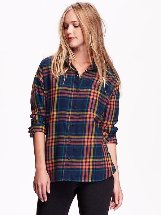 Image number 1 showing, Women's Plaid Flannel Boyfriend Shirt