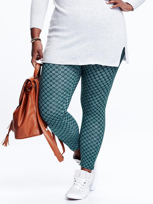 View large product image 1 of 1. Patterned Plus-Size Leggings