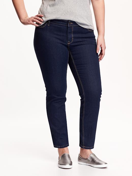 View large product image 1 of 2. Women'S Plus Dark-Wash Skinny Jeans