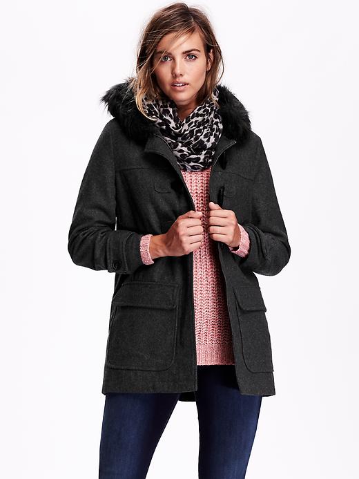 Image number 1 showing, Women's Wool-Blend Toggle Coat
