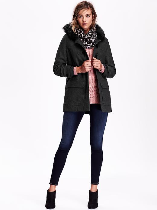 Image number 2 showing, Women's Wool-Blend Toggle Coat
