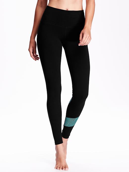 View large product image 1 of 2. Adjustable-Rise Side-Stripe Yoga Leggings for Women