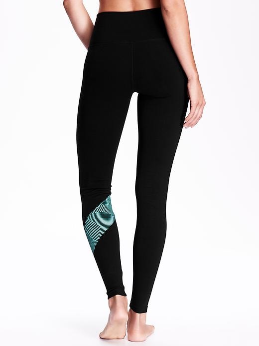 View large product image 2 of 2. Adjustable-Rise Side-Stripe Yoga Leggings for Women