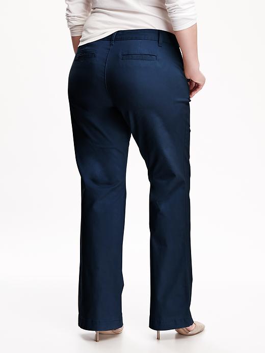 View large product image 2 of 2. Smooth & Slim Mid-Rise Plus-Size Khakis