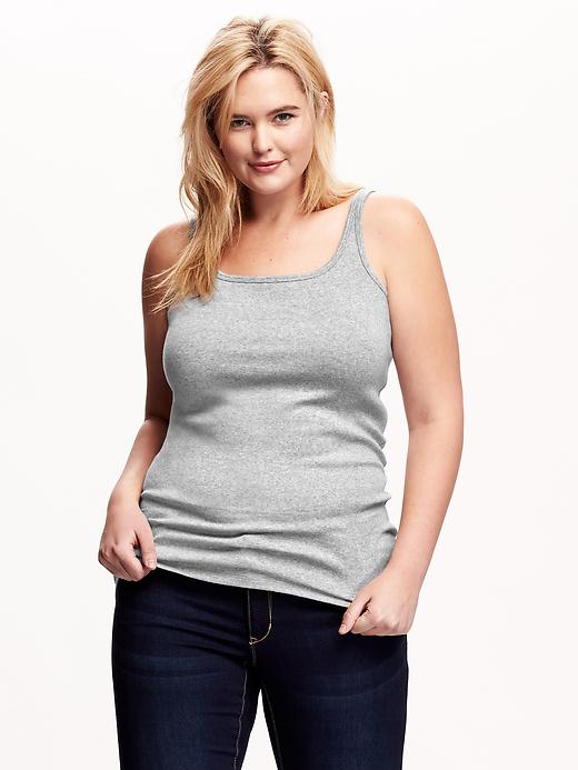 View large product image 1 of 1. Jersey-Stretch Plus-Size Cami Tank
