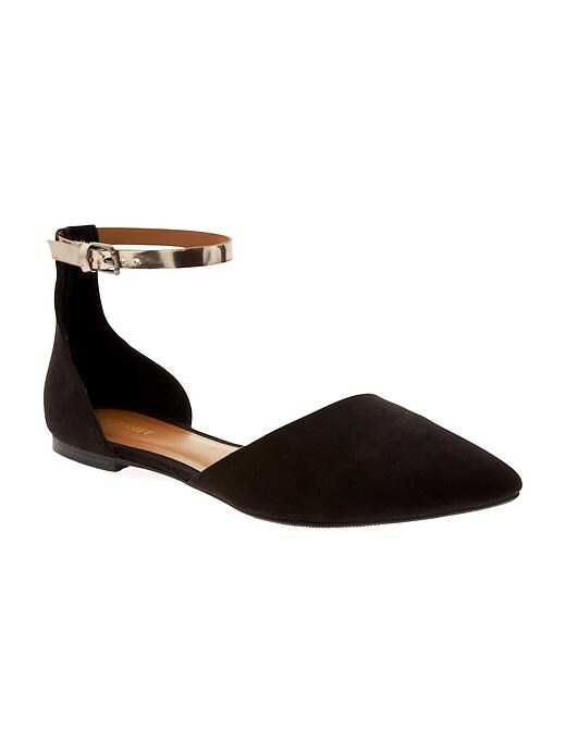 Image number 1 showing, Pointy Ankle-Strap D'Orsay Flats for Women