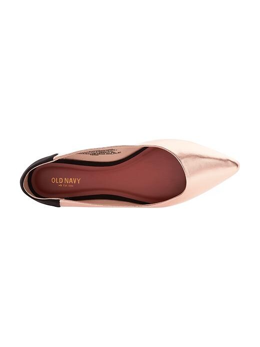 Image number 4 showing, Metallic Pointy Ballet Flats for Women