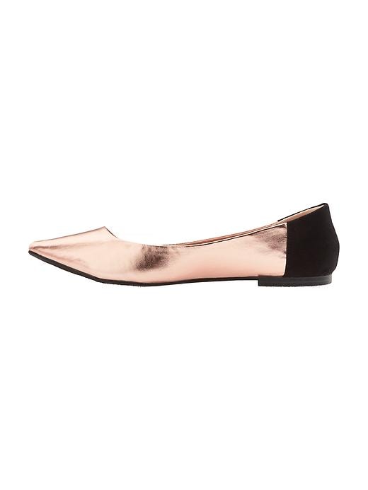 Image number 2 showing, Metallic Pointy Ballet Flats for Women