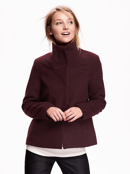 View large product image 1 of 2. Funnel-Neck Coat