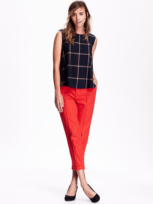 Image number 3 showing, Women's Windowpane Plaid Trapeze Top
