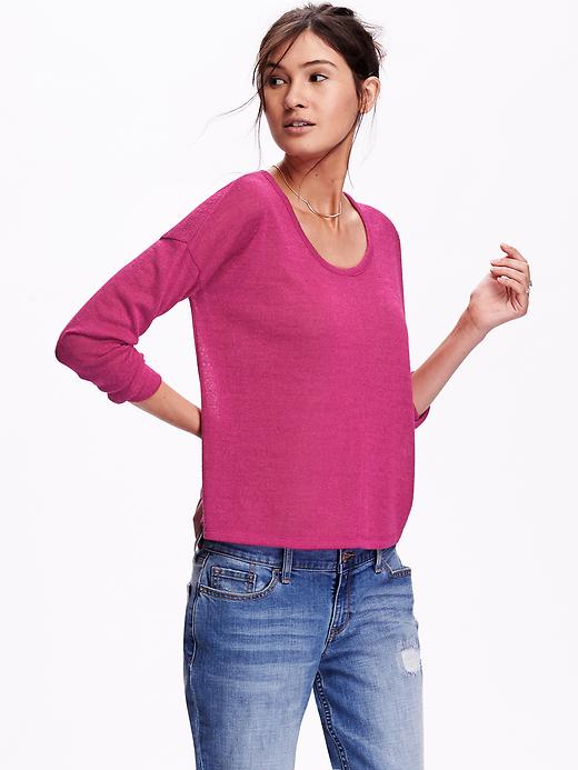 View large product image 1 of 1. Lightweight Sweater-Knit Top for Women