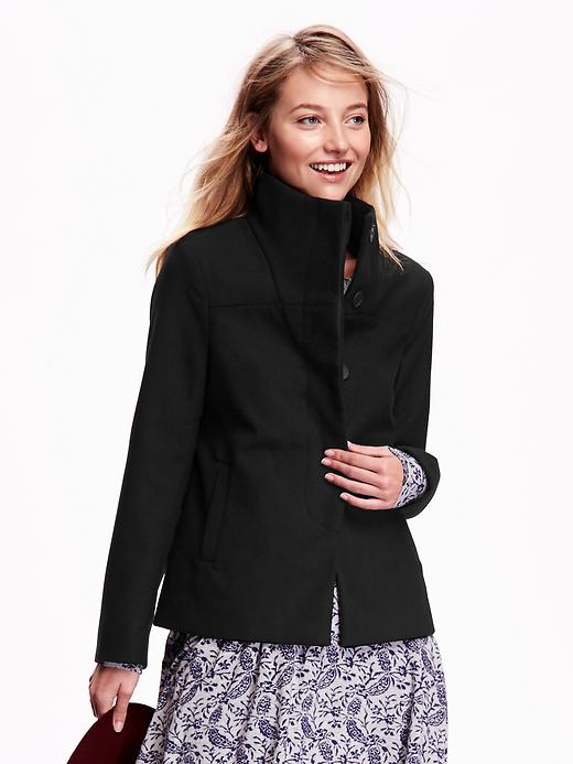 View large product image 1 of 1. Funnel-Neck Coat