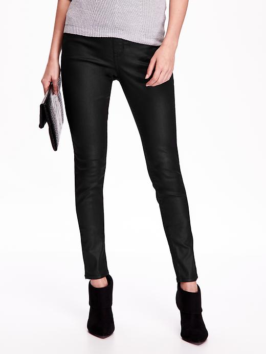 View large product image 1 of 2. Mid-Rise Coated Jeggings