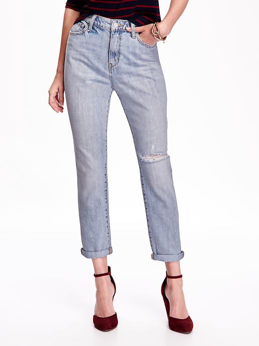 View large product image 1 of 3. High-Rise Vintage Straight Crop Jeans