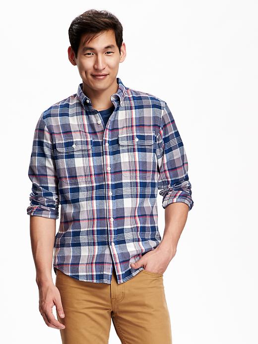 View large product image 1 of 1. Men's Slim-Fit Plaid Flannel Shirt