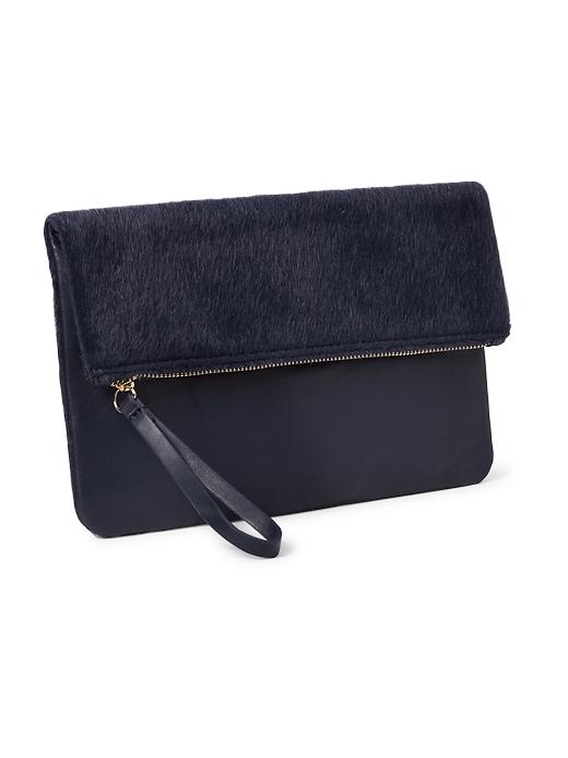 View large product image 1 of 2. Textured Fold-Over Clutch