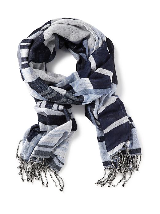 View large product image 1 of 1. Patterned Gauze Scarf