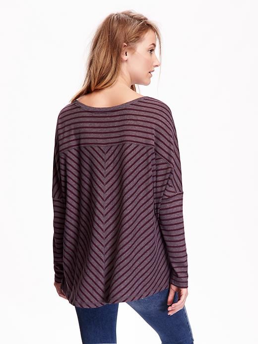 Image number 2 showing, Oversized Ribbed Scoop-Neck Tee