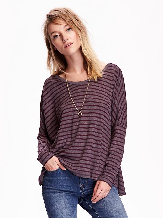 Image number 1 showing, Oversized Ribbed Scoop-Neck Tee