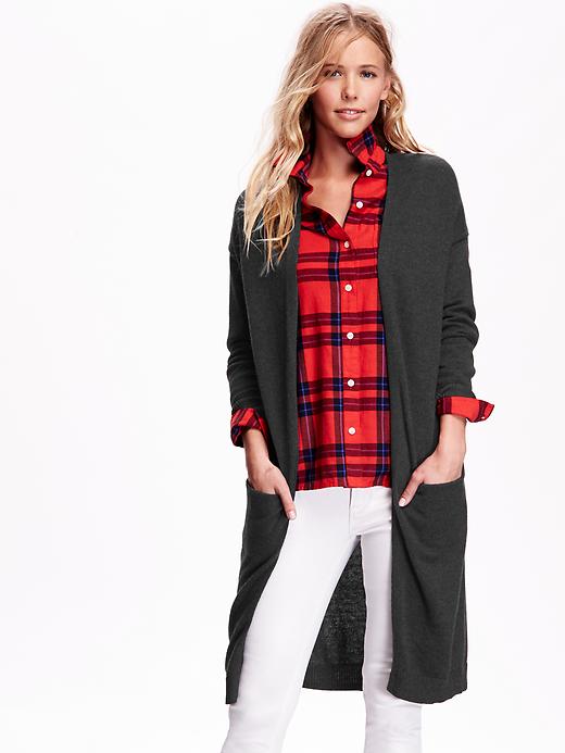 View large product image 1 of 1. Women's Long Open-Front Cardigan