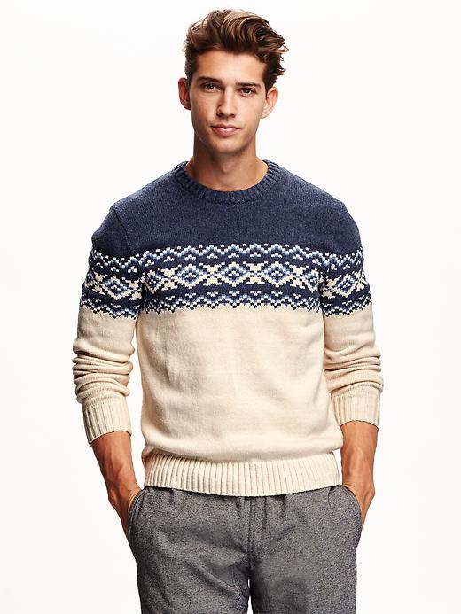 Image number 1 showing, Men's Fair Isle Sweater