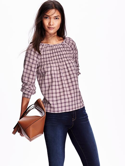 Image number 1 showing, Women's Long-Sleeve Trapeze Blouse