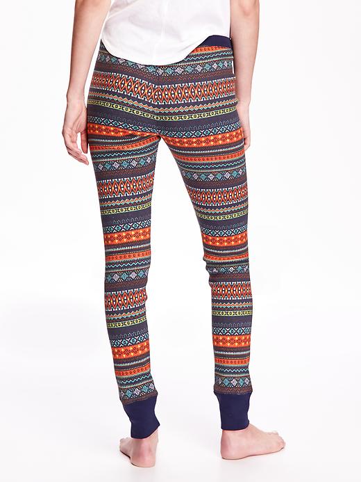 View large product image 2 of 2. Patterned Waffle-Knit Leggings