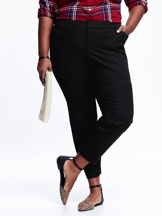 View large product image 1 of 3. Smooth & Slim Plus-Size Pixie Pants