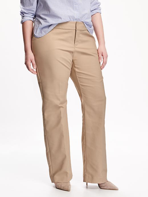 View large product image 1 of 3. Smooth & Slim Plus-Size Wide-Leg Pants