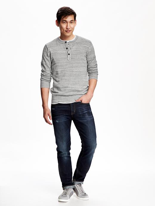 Image number 3 showing, Heathered Henley Sweater