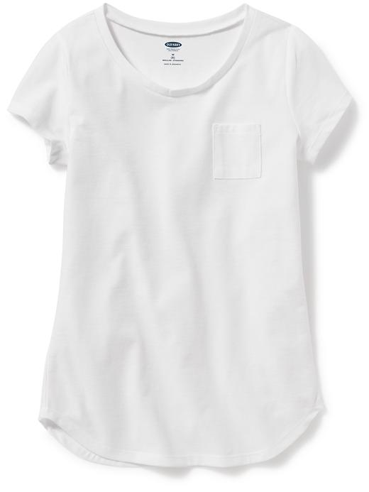 View large product image 1 of 1. Crew-Neck Pocket Tee for Girls
