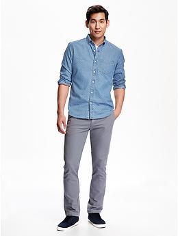 Image number 3 showing, Men's Slim Pin-Dot Chambray Shirt