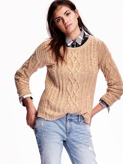 Image number 1 showing, Women's Cable-Knit Sweater