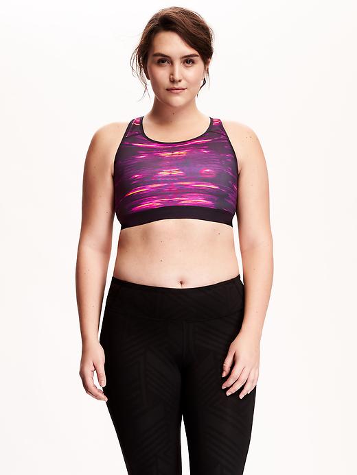 View large product image 1 of 1. Medium Support Plus-Size Racerback Sports Bra