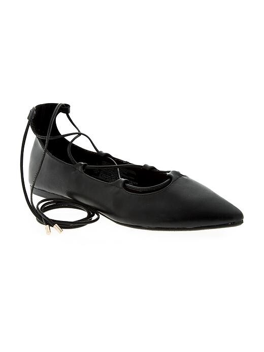 Image number 1 showing, Lace-Up Pointy Flats for Women