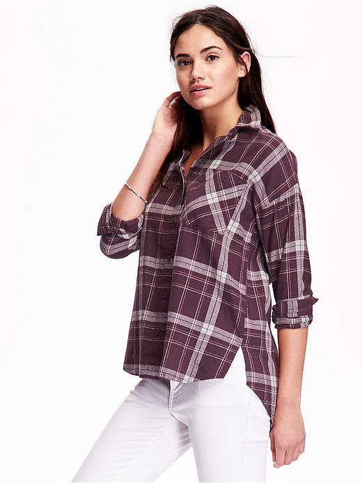 View large product image 1 of 1. Women's Boyfriend Plaid Flannel Shirt