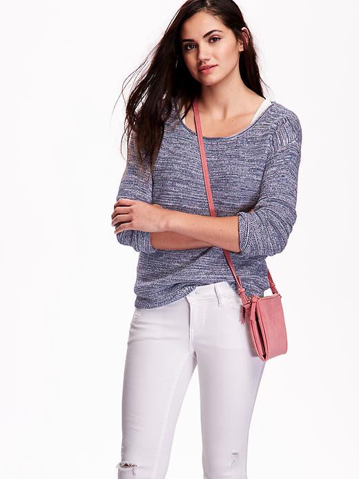 Image number 1 showing, Roll-Neck Textured-Knit Sweater for Women