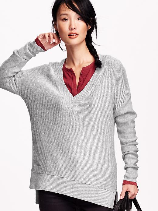 Image number 4 showing, Textured-Knit V-Neck Sweater